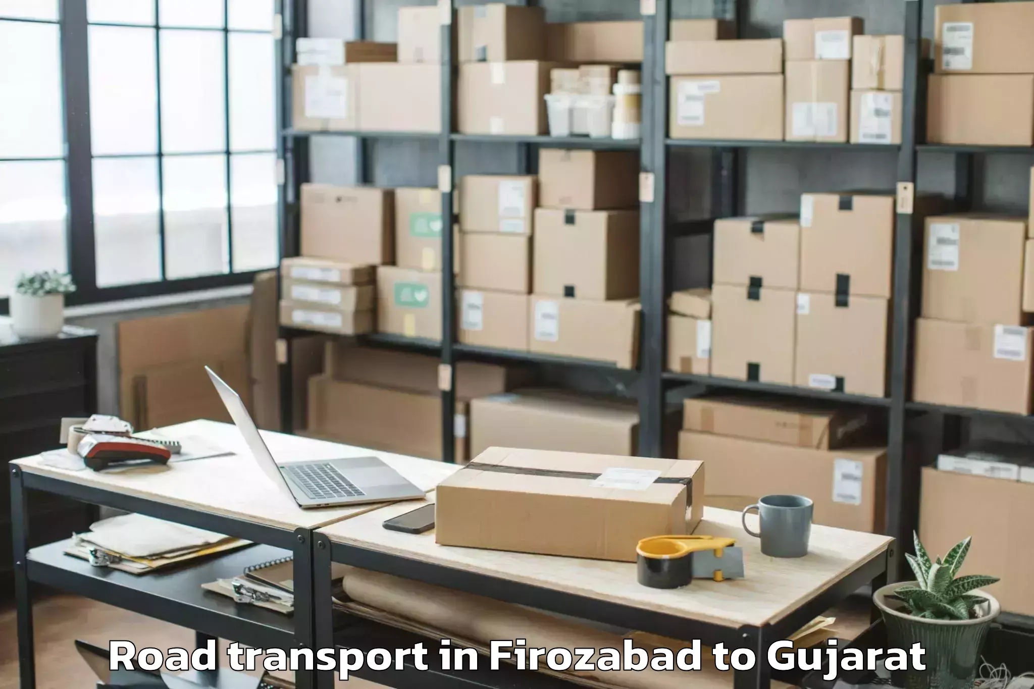 Top Firozabad to Jodiya Bandar Road Transport Available